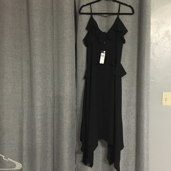 Bcbgmaxazria Black Peplum Flounce Dress - Picture 2 of 3